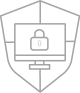 cyber security icon grå