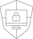 cyber security icon grå